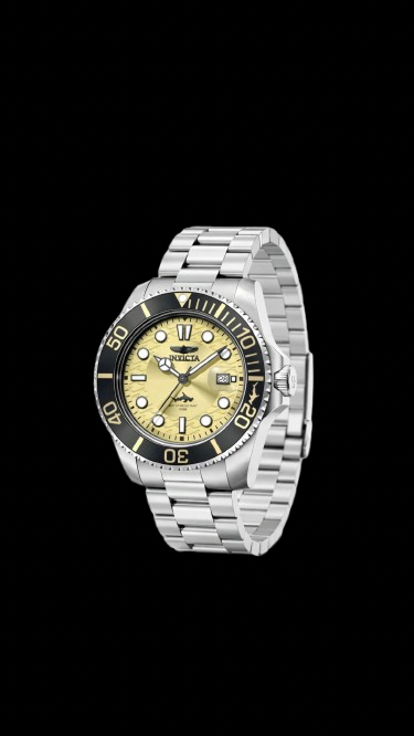 Invicta Pro Diver Plata, Oro Claro y Negro 42mm (Edicion Especial Shark Dial)
