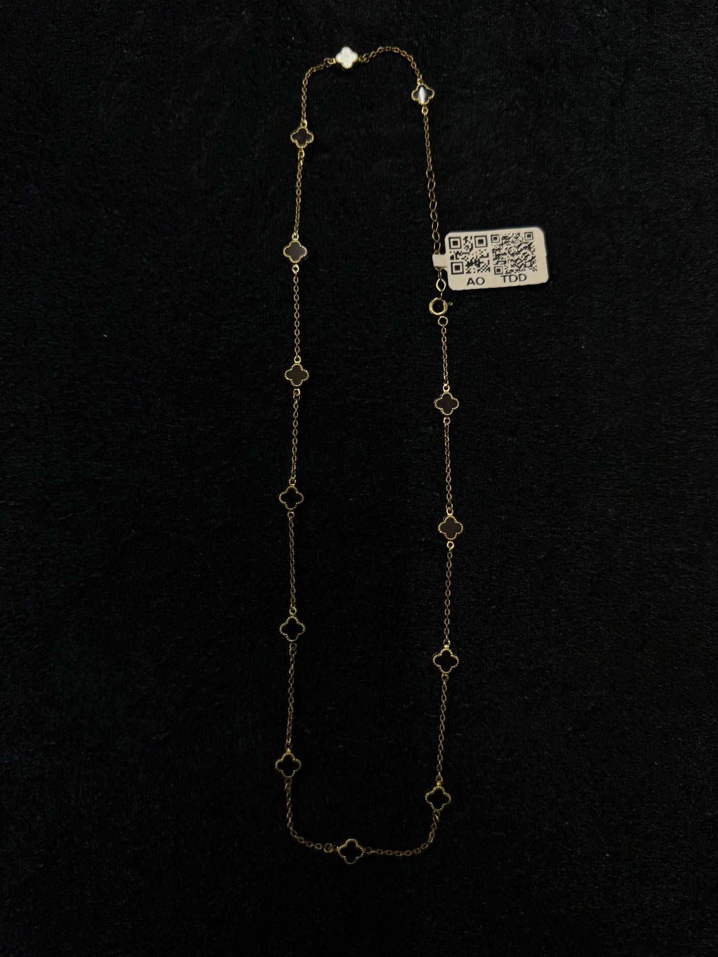 Cadena Van Cleff Fancy Negra 10k 18"