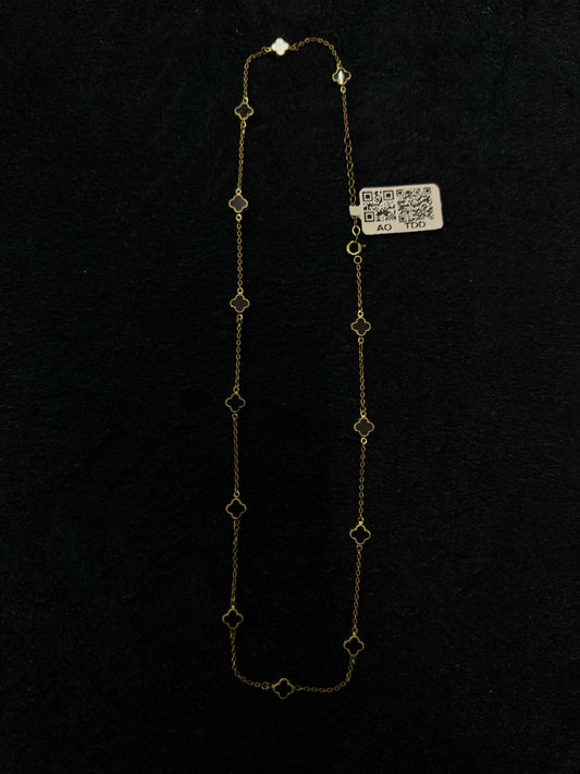 Cadena Van Cleff Fancy Negra 10k 18"