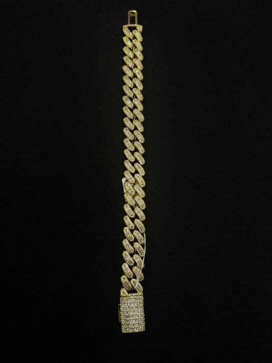 Pulsera Cubana Full Zirconias Brass