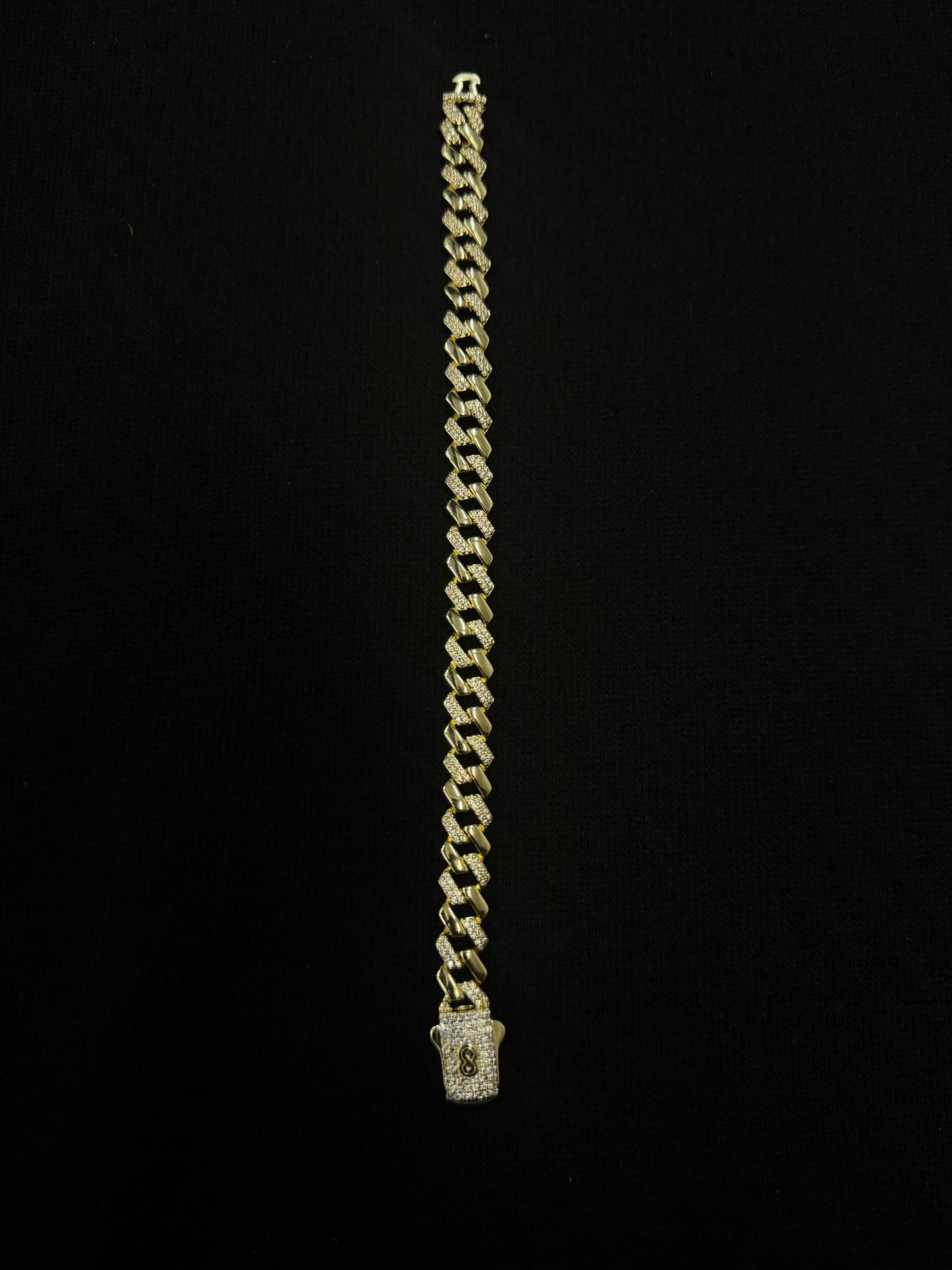 Pulsera Cubana 2 Tonos con Zirconias